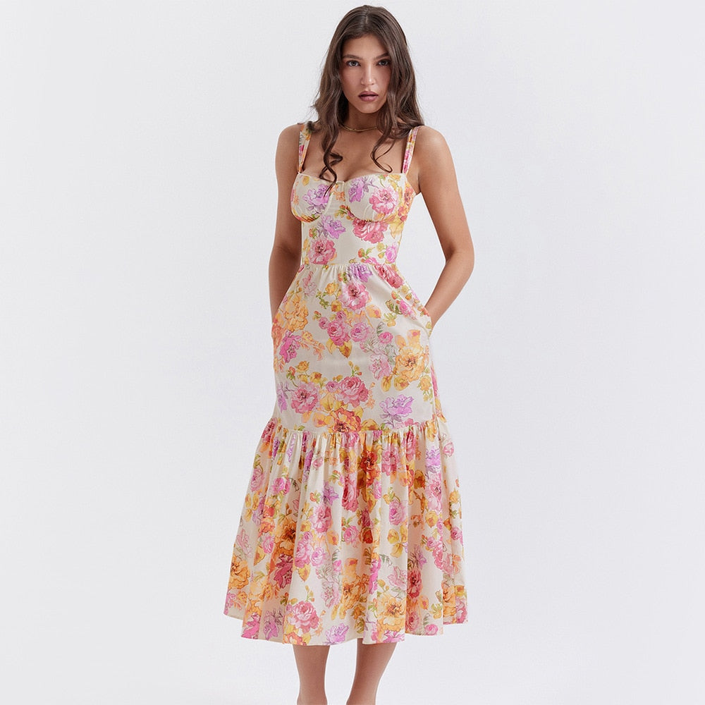 Seraphine Floral Midi Dress – Bella Chix Co