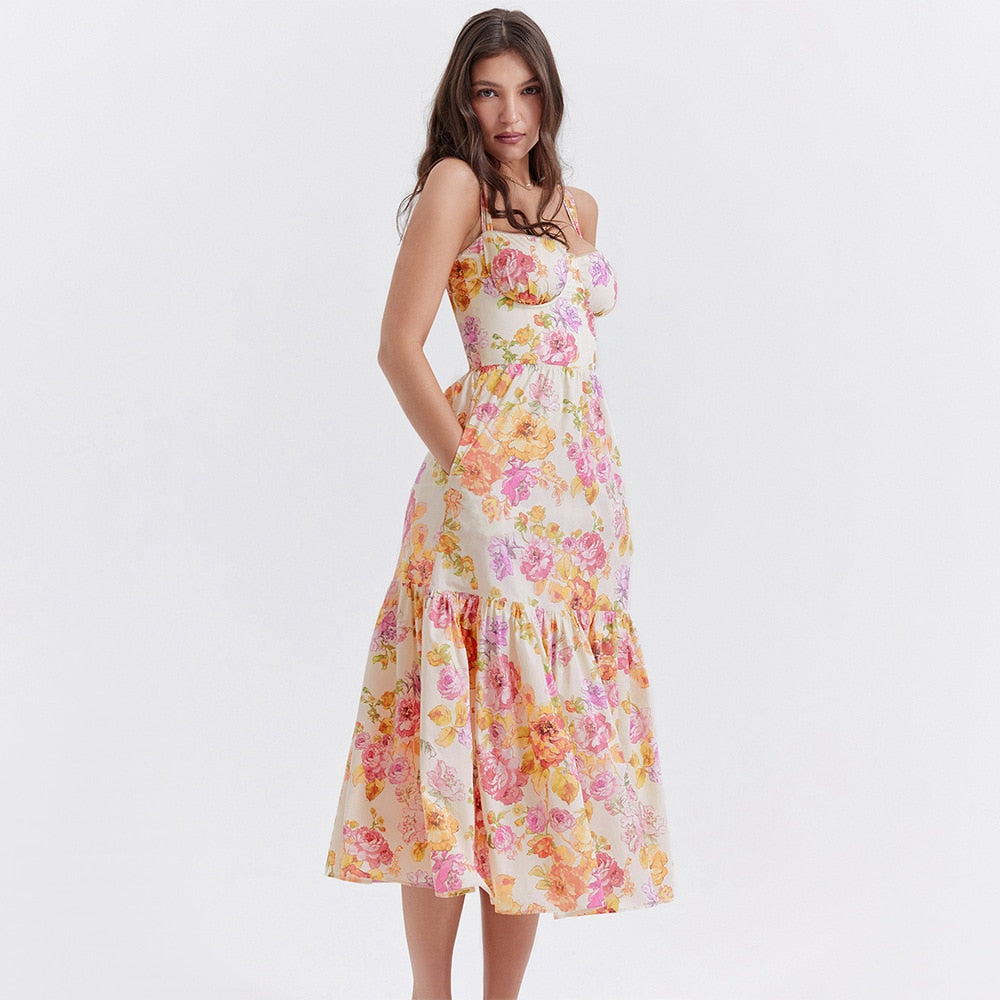 Seraphine Floral Midi Dress – Bella Chix Co