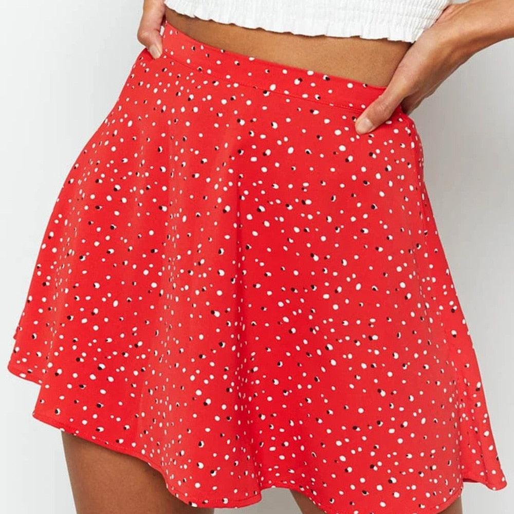 Red Rush Printed Mini Skirt - Bella Chix Co